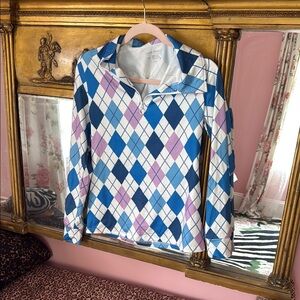 Golf Medium Colorful Argyle Long Sleeve Shirt
